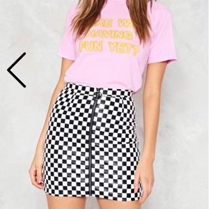 Nasty Gal Checkered Skirt